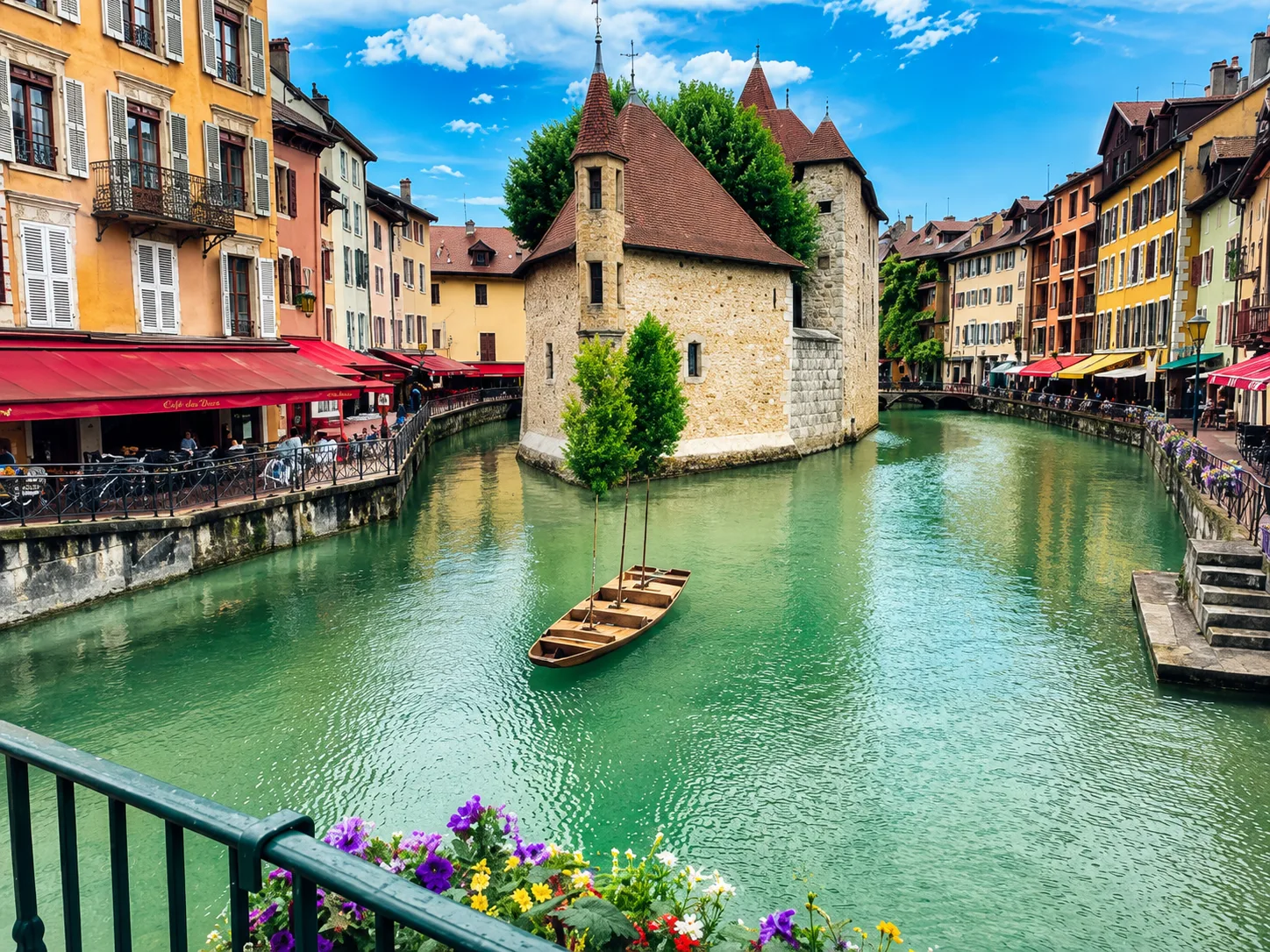Le lac d’Annecy et les montagnes à l’arrivée d’un trajet en VTC depuis Paris